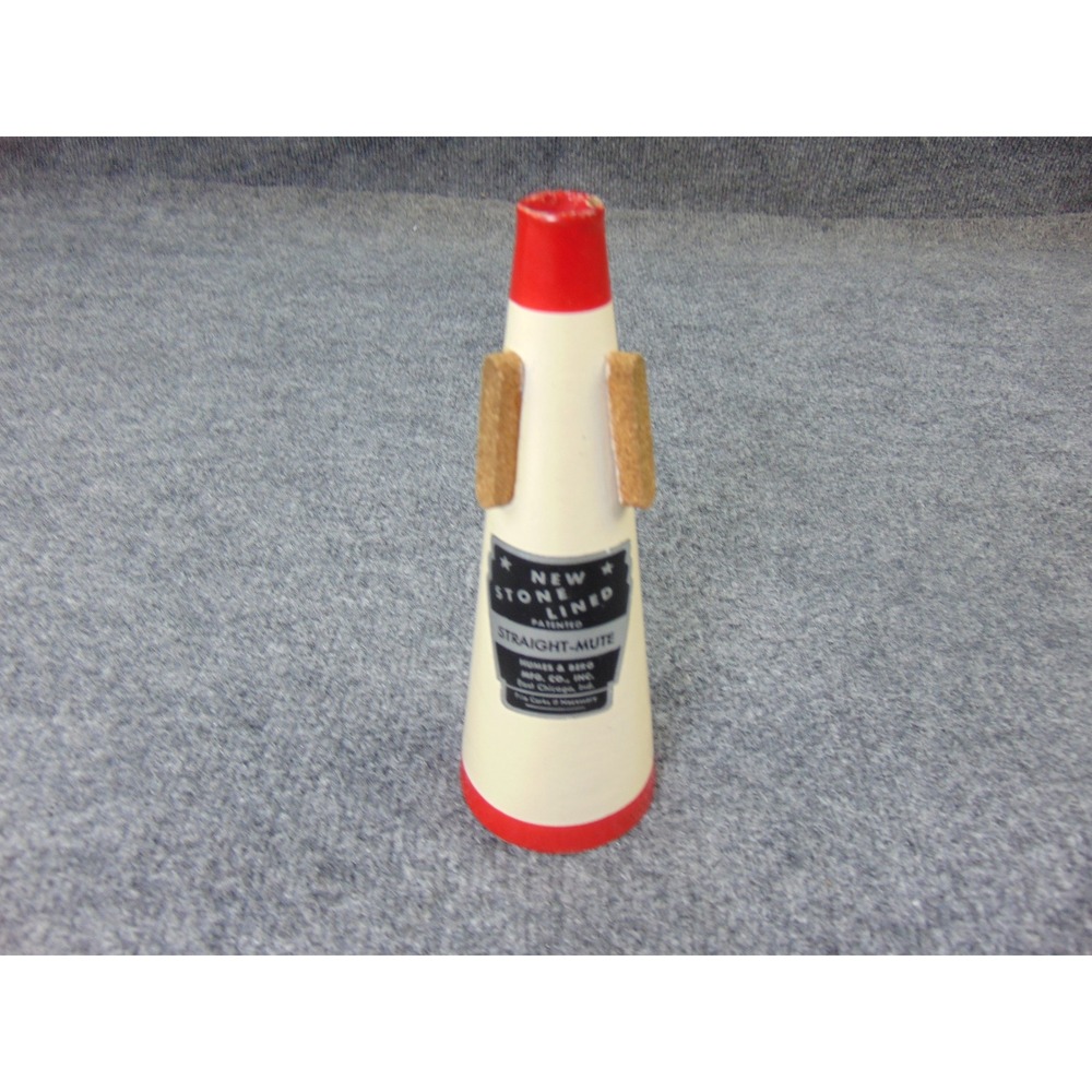 Humes & Berg New Stone Lined Straight-Mute Trumpet Cornet White Red